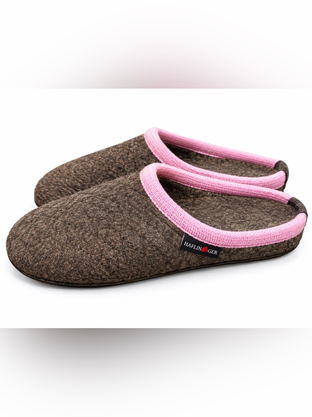 Haflinger 100% Wool Slippers Women’s EU 40 Brown Pink Cozy Clogs